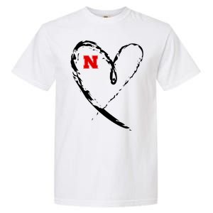 I Heart Love Nebraska Football Garment-Dyed Heavyweight T-Shirt