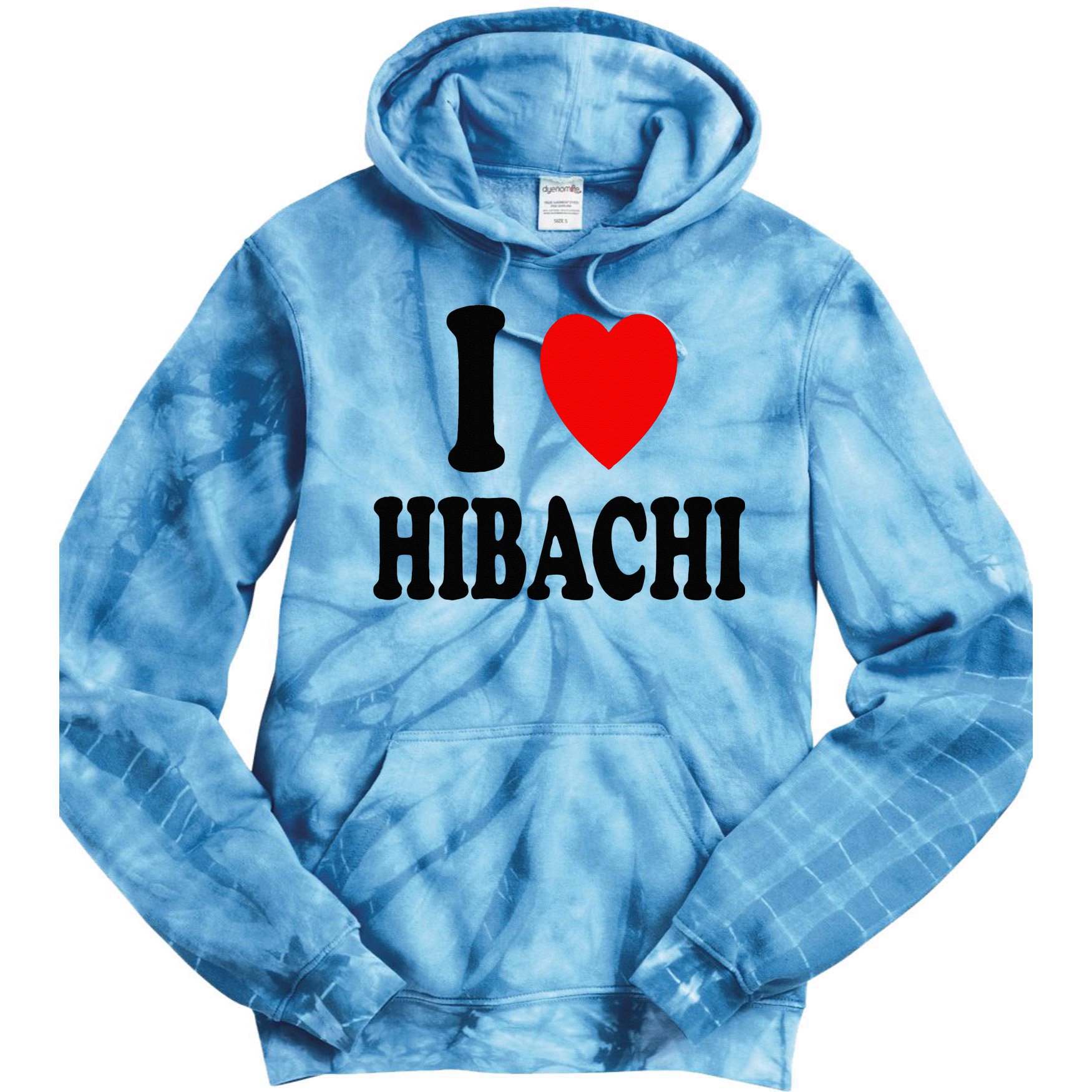 I Heart (Love) Hibachi Japanese Grilling Griddle Restaurant Tie Dye Hoodie