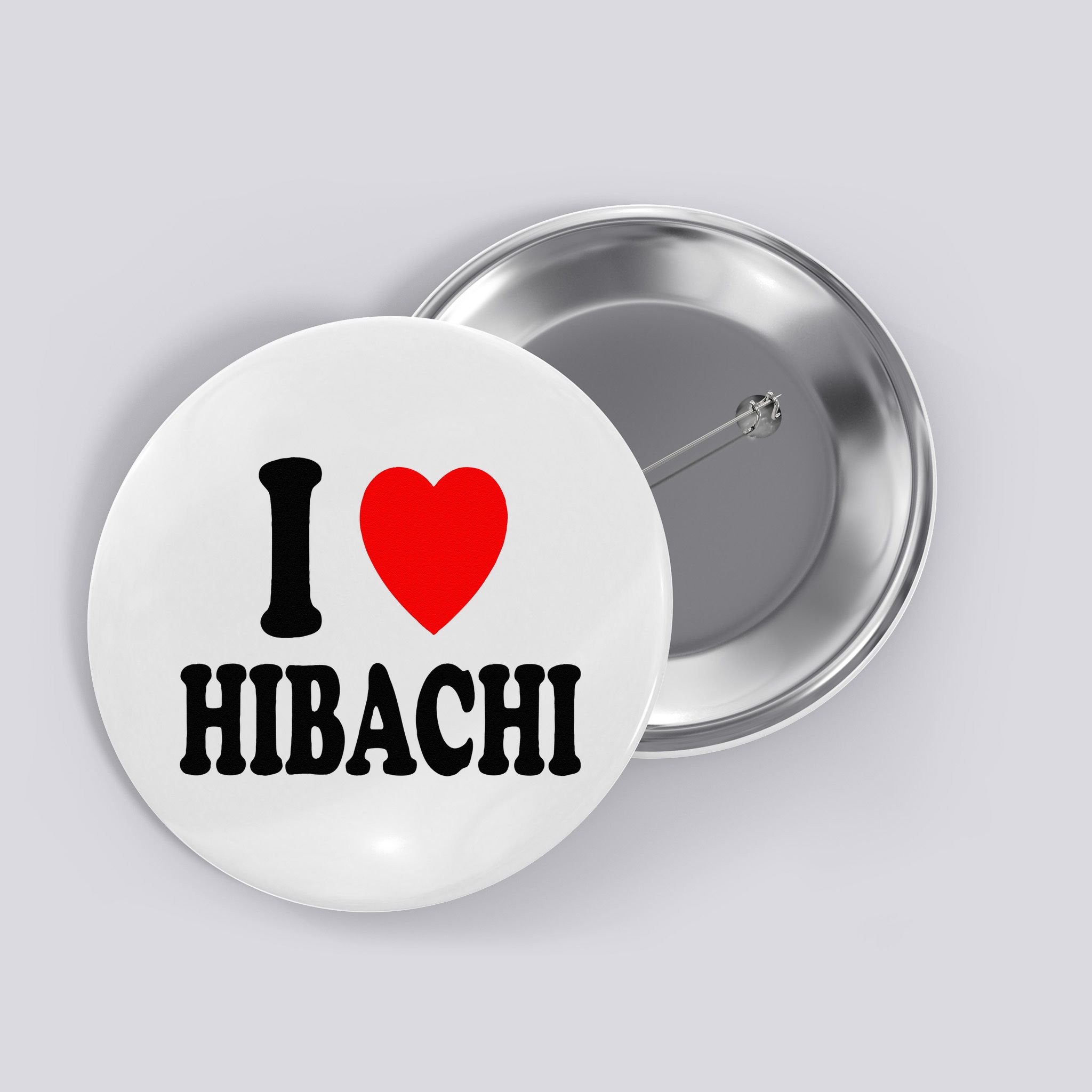 I Heart (Love) Hibachi Japanese Grilling Griddle Restaurant Button