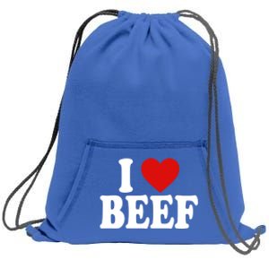 I Heart Love Beef Great Gift Sweatshirt Cinch Pack Bag