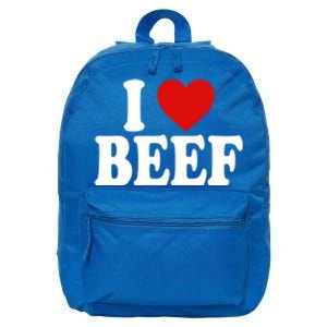 I Heart Love Beef Great Gift 16 in Basic Backpack