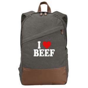 I Heart Love Beef Great Gift Cotton Canvas Backpack