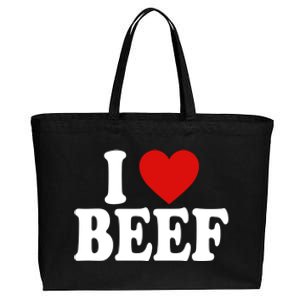 I Heart Love Beef Great Gift Cotton Canvas Jumbo Tote