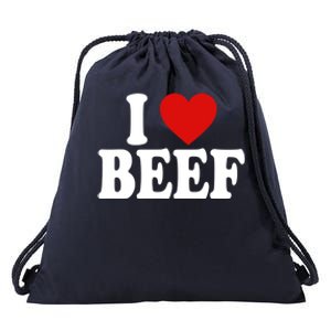 I Heart Love Beef Great Gift Drawstring Bag