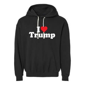 I Heart Love Donald Trump 45 Garment-Dyed Fleece Hoodie