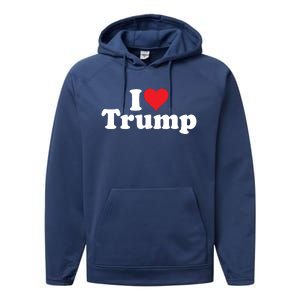 I Heart Love Donald Trump 45 Performance Fleece Hoodie