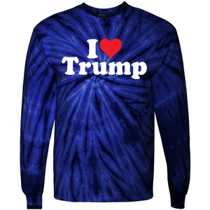 I Heart Love Donald Trump 45 Tie-Dye Long Sleeve Shirt