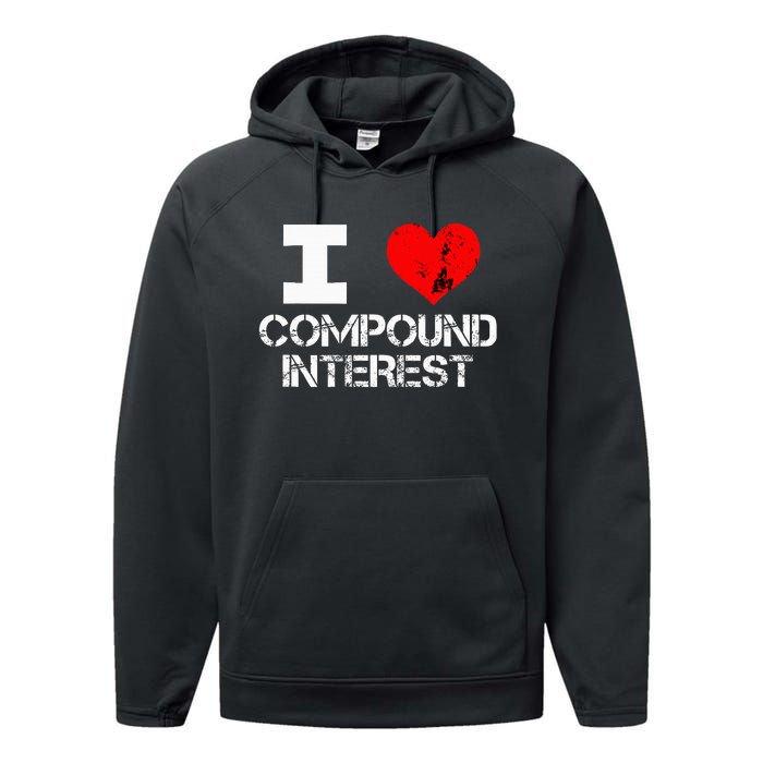 I Heart Love Compound Interest Financial Literacy Campaign Performance Fleece Hoodie