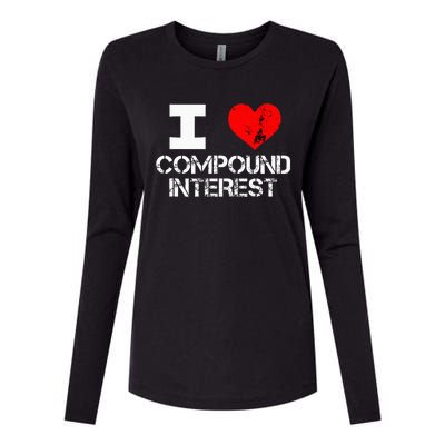 I Heart Love Compound Interest Financial Literacy Campaign Womens Cotton Relaxed Long Sleeve T-Shirt