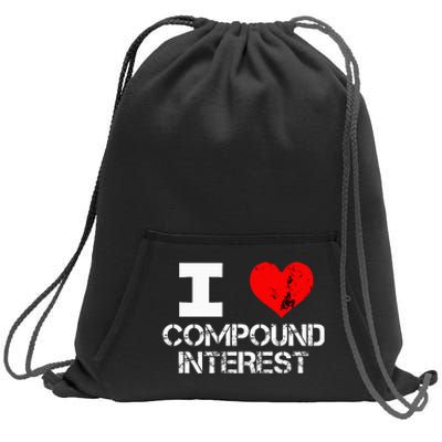 I Heart Love Compound Interest Financial Literacy Campaign Sweatshirt Cinch Pack Bag