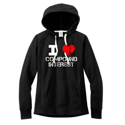 I Heart Love Compound Interest Financial Literacy Campaign Women's Fleece Hoodie