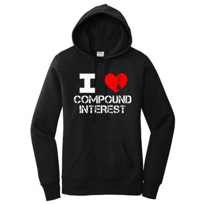 I Heart Love Compound Interest Financial Literacy Campaign Women's Pullover Hoodie