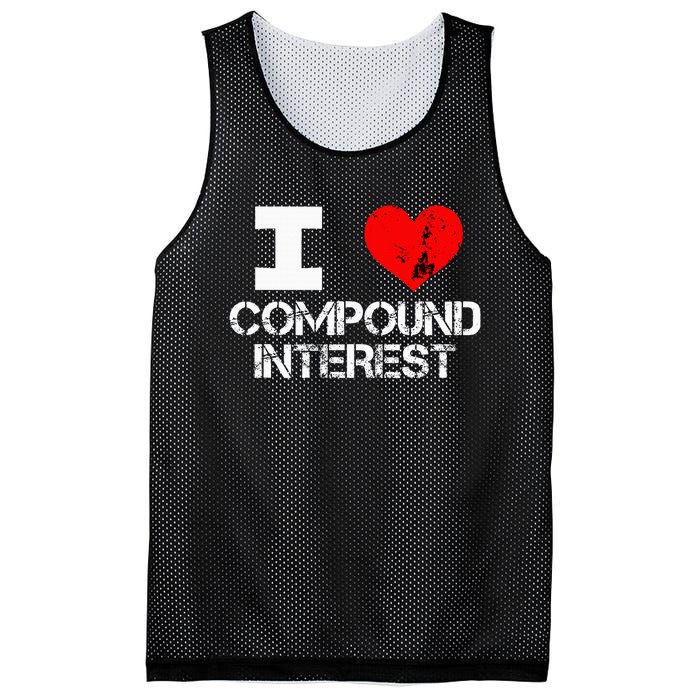 I Heart Love Compound Interest Financial Literacy Campaign Mesh Reversible Basketball Jersey Tank