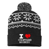 I Heart Love Compound Interest Financial Literacy Campaign USA-Made Snowflake Beanie