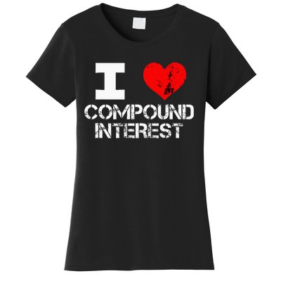 I Heart Love Compound Interest Financial Literacy Campaign Women's T-Shirt