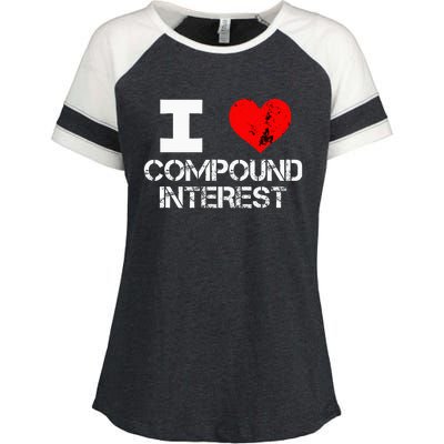 I Heart Love Compound Interest Financial Literacy Campaign Enza Ladies Jersey Colorblock Tee