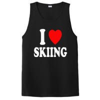 I Heart (Love) Skiing Hobby Winter Mountains Snow Sports PosiCharge Competitor Tank