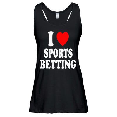 I Heart (Love) Sports Betting Wagering Predicting Gambling Ladies Essential Flowy Tank