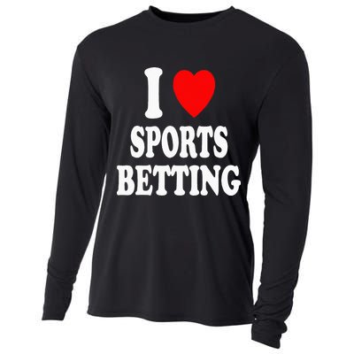 I Heart (Love) Sports Betting Wagering Predicting Gambling Cooling Performance Long Sleeve Crew