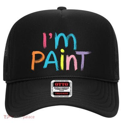 I Heart Love To Finger Paint IM Paint Cute Couple Valentine High Crown Mesh Back Trucker Hat