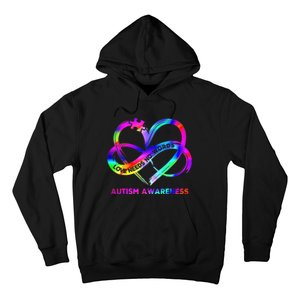 Infinity Heart Love Autism Awareness Needs No Words Tie Dye Hoodie