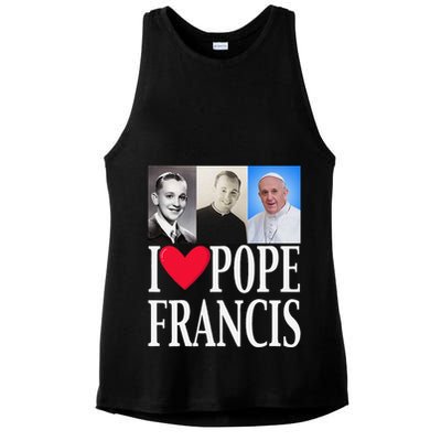 I Heart Love Pope Francis Is Dope Prays Catholic Prayers .Png Ladies PosiCharge Tri-Blend Wicking Tank