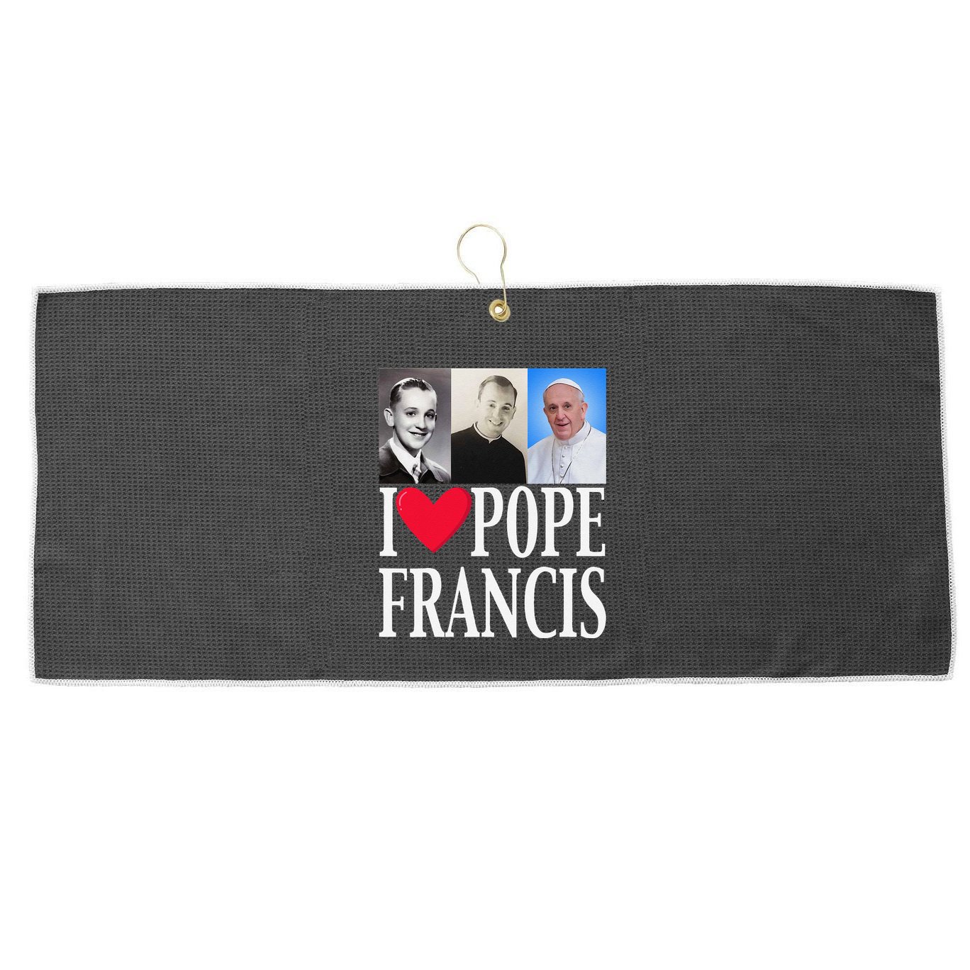 I Heart Love Pope Francis Is Dope Prays Catholic Prayers .Png Large Microfiber Waffle Golf Towel