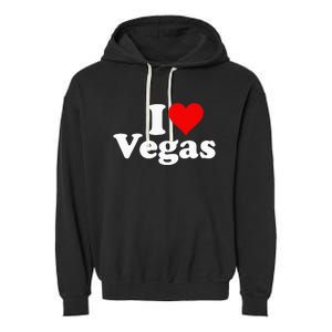 I Heart Love Las Vegas Nevada Garment-Dyed Fleece Hoodie