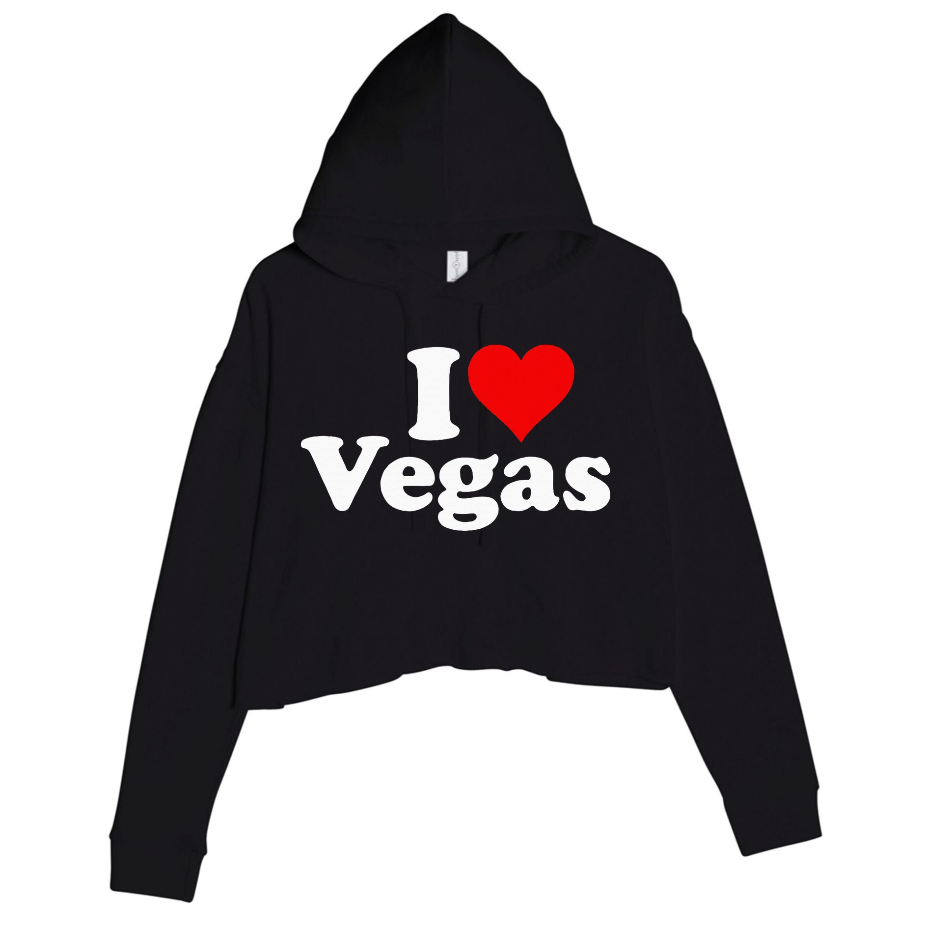 I Heart Love Las Vegas Nevada Crop Fleece Hoodie