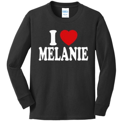 I Heart Love Melanie Kids Long Sleeve Shirt