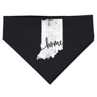 Indiana Home Love Vintage State Map Outline USA-Made Doggie Bandana