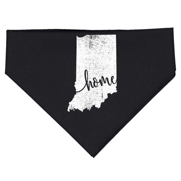 Indiana Home Love Vintage State Map Outline USA-Made Doggie Bandana