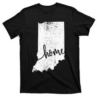 Indiana Home Love Vintage State Map Outline T-Shirt