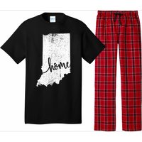 Indiana Home Love Vintage State Map Outline Pajama Set