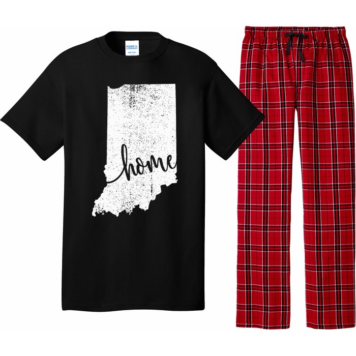 Indiana Home Love Vintage State Map Outline Pajama Set