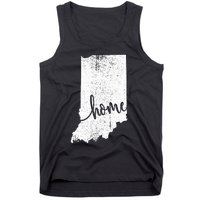 Indiana Home Love Vintage State Map Outline Tank Top