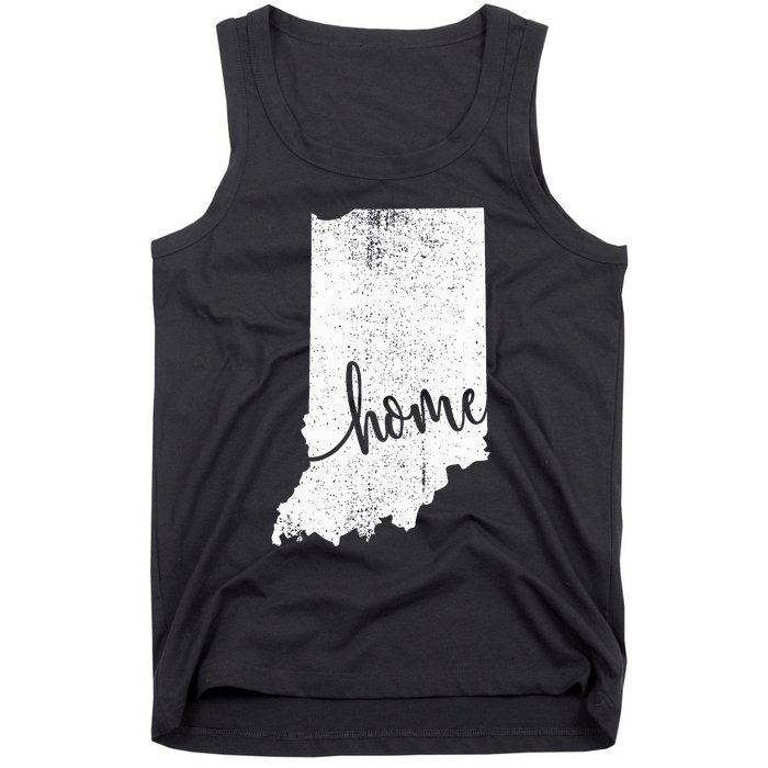 Indiana Home Love Vintage State Map Outline Tank Top