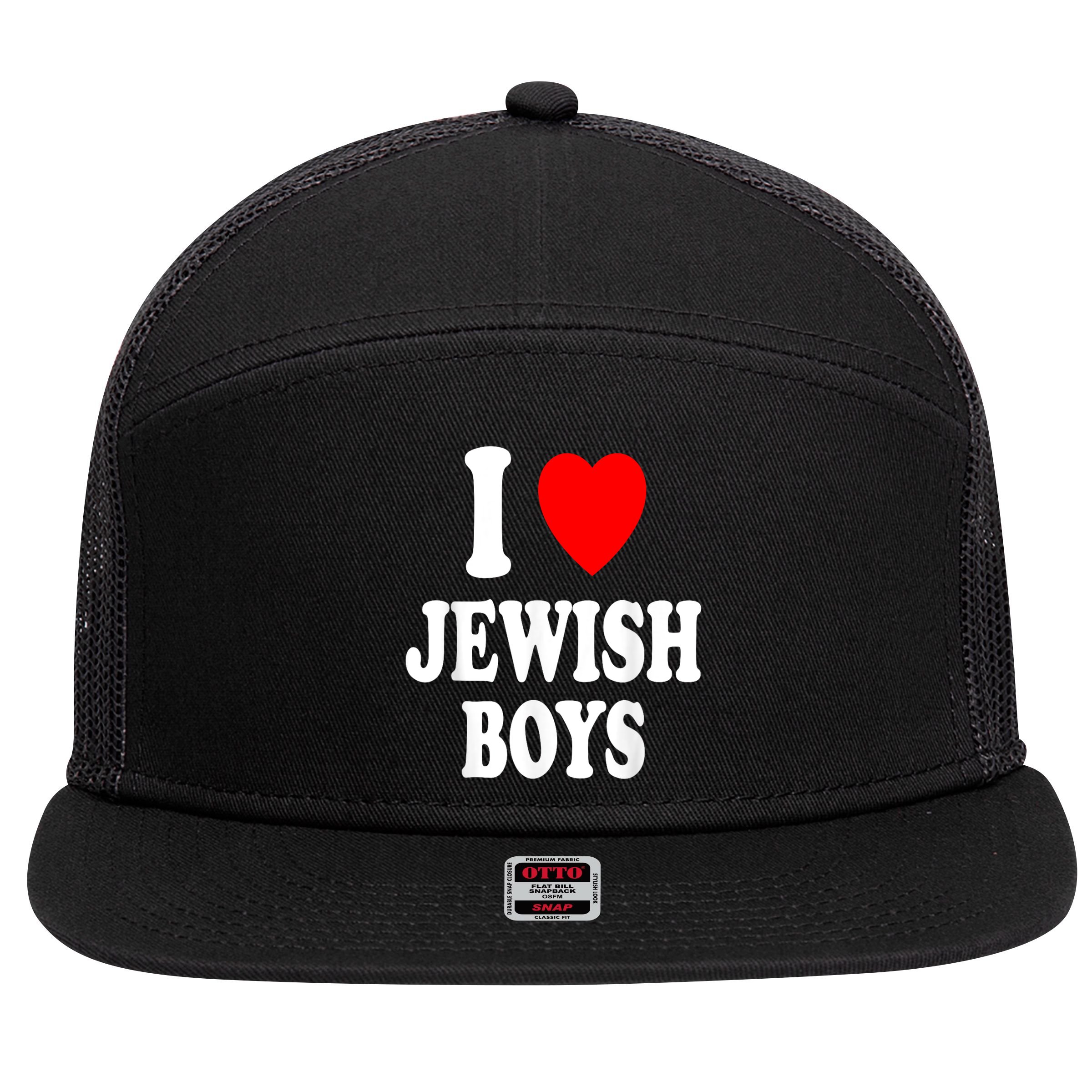 I Heart (Love) Jewish Boy_S Hebrew Israel Attraction 7 Panel Mesh Trucker Snapback Hat