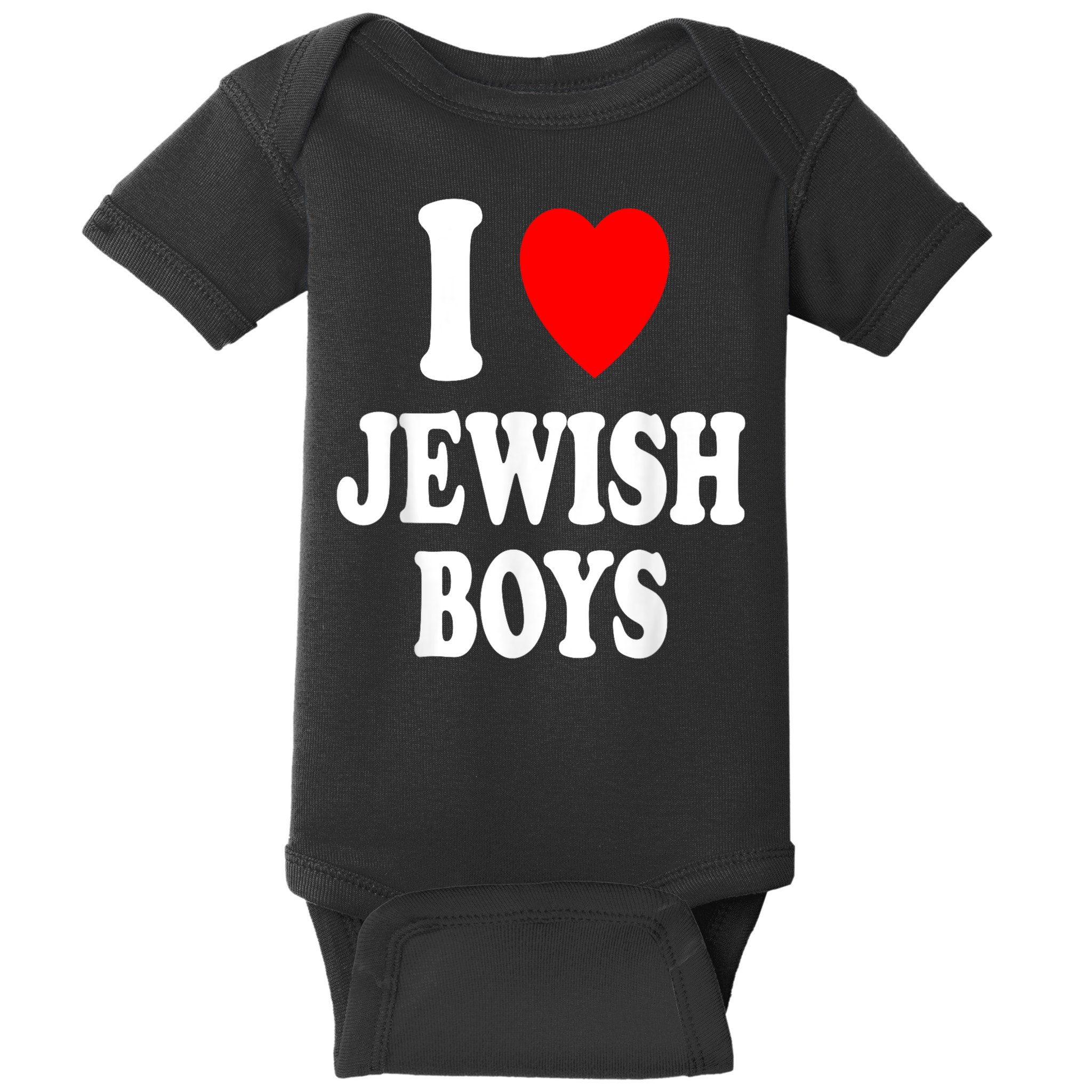 I Heart (Love) Jewish Boy_S Hebrew Israel Attraction Baby Bodysuit