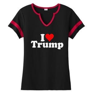 I HEART LOVE DONALD TRUMP 45 Ladies Halftime Notch Neck Tee