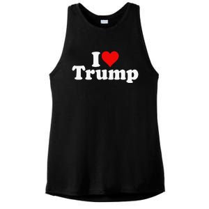 I HEART LOVE DONALD TRUMP 45 Ladies PosiCharge Tri-Blend Wicking Tank