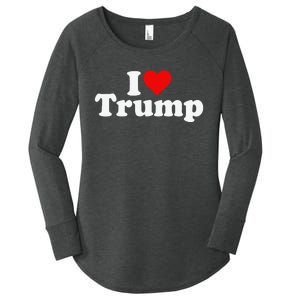 I HEART LOVE DONALD TRUMP 45 Women's Perfect Tri Tunic Long Sleeve Shirt