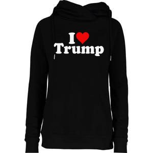 I HEART LOVE DONALD TRUMP 45 Womens Funnel Neck Pullover Hood