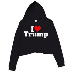 I HEART LOVE DONALD TRUMP 45 Crop Fleece Hoodie