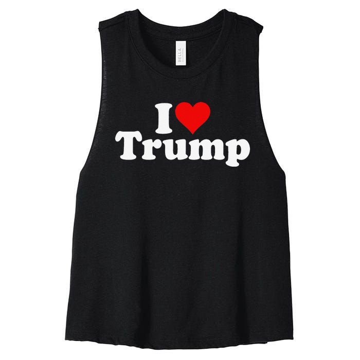 I HEART LOVE DONALD TRUMP 45 Women's Racerback Cropped Tank