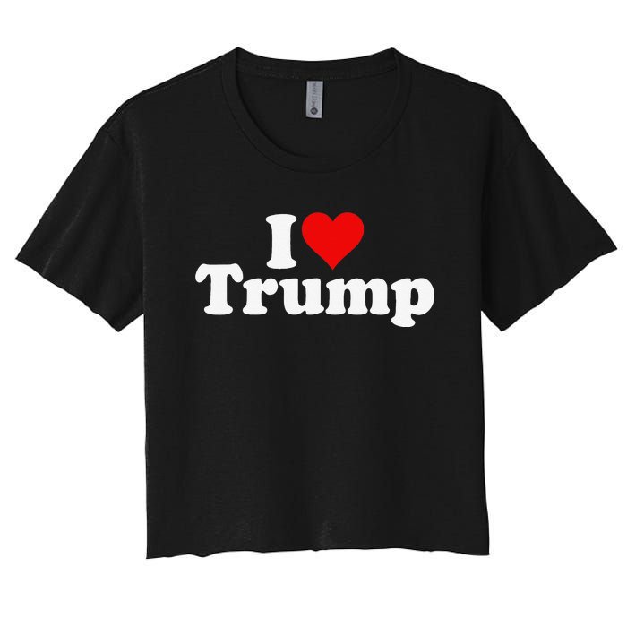 I HEART LOVE DONALD TRUMP 45 Women's Crop Top Tee