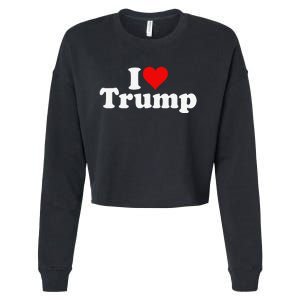 I HEART LOVE DONALD TRUMP 45 Cropped Pullover Crew