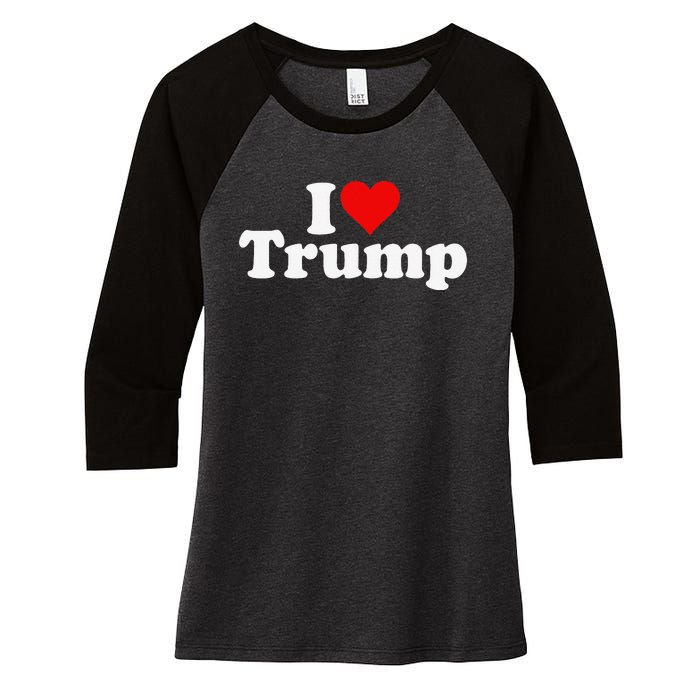 I HEART LOVE DONALD TRUMP 45 Women's Tri-Blend 3/4-Sleeve Raglan Shirt