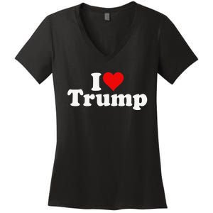 I HEART LOVE DONALD TRUMP 45 Women's V-Neck T-Shirt