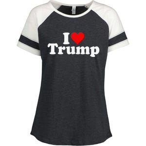 I HEART LOVE DONALD TRUMP 45 Enza Ladies Jersey Colorblock Tee